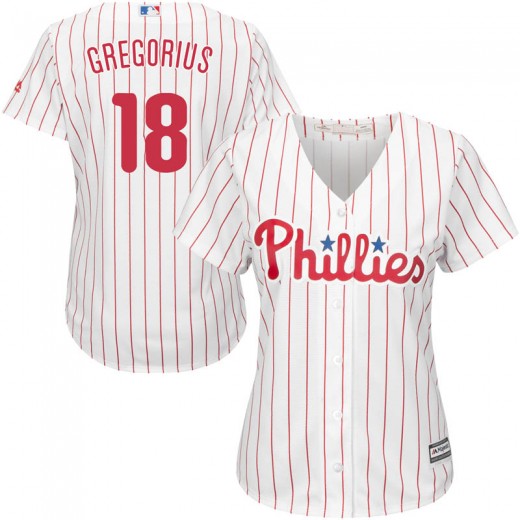 Phillies #18 Didi Gregorius White(Red Strip) Home Women's Stitched MLB Jersey Phillies #18 Didi Gregorius White(Red Strip) Home Women's Stitched MLB Jersey