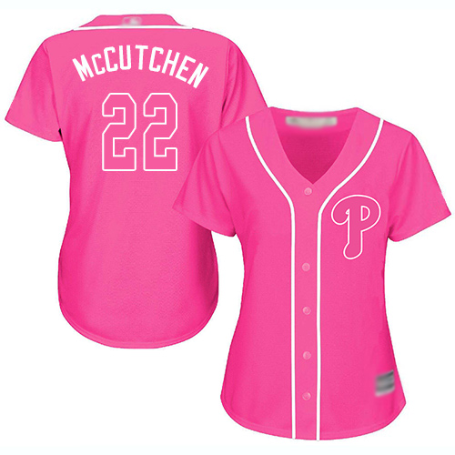 Phillies #22 Andrew McCutchen Pink Fashion Women's Stitched MLB Jersey Phillies #22 Andrew McCutchen Pink Fashion Women's Stitched MLB Jersey