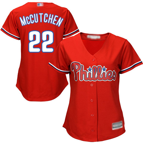 Phillies #22 Andrew McCutchen Red Alternate Women's Stitched MLB Jersey Phillies #22 Andrew McCutchen Red Alternate Women's Stitched MLB Jersey