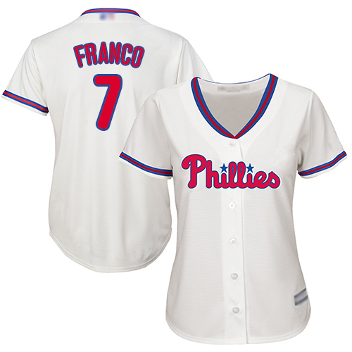 Phillies #7 Maikel Franco Cream Alternate Women's Stitched MLB Jersey Phillies #7 Maikel Franco Cream Alternate Women's Stitched MLB Jersey