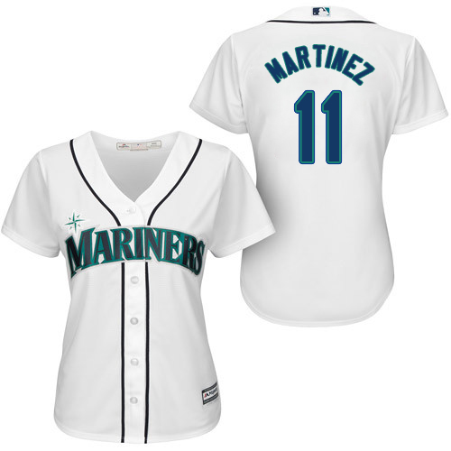 Mariners #11 Edgar Martinez White Home Women's Stitched MLB Jersey Mariners #11 Edgar Martinez White Home Women's Stitched MLB Jersey