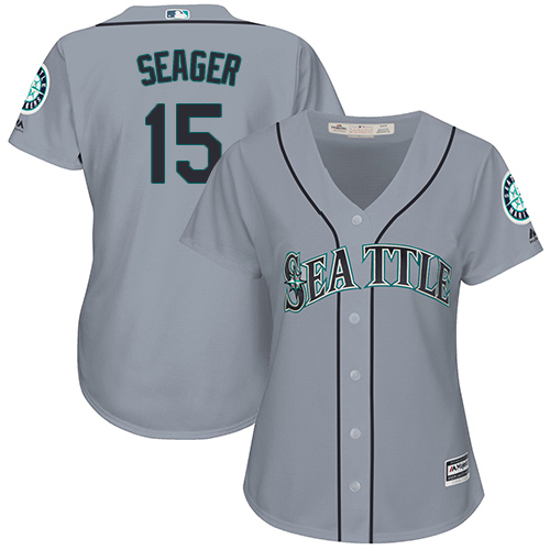 Mariners #15 Kyle Seager Grey Road Women's Stitched MLB Jersey