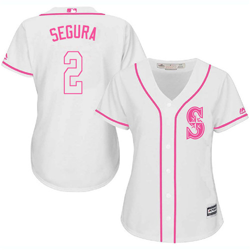 Mariners #2 Jean Segura White/Pink Fashion Women's Stitched MLB Jersey Mariners #2 Jean Segura White/Pink Fashion Women's Stitched MLB Jersey