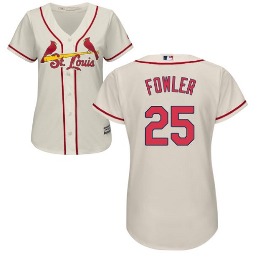 Cardinals #25 Dexter Fowler Cream Alternate Women's Stitched MLB Jersey Cardinals #25 Dexter Fowler Cream Alternate Women's Stitched MLB Jersey