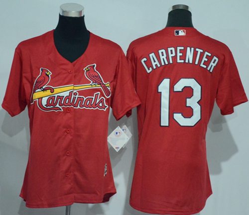 Cardinals #13 Matt Carpenter Red Women's Alternate Stitched MLB Jersey Cardinals #13 Matt Carpenter Red Women's Alternate Stitched MLB Jersey