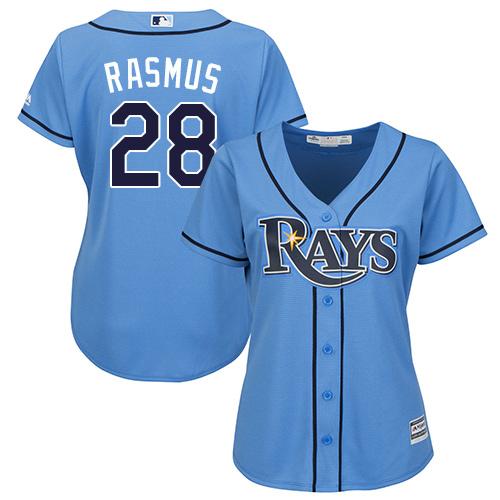 Rays #28 Colby Rasmus Light Blue Alternate Women's Stitched MLB Jersey Rays #28 Colby Rasmus Light Blue Alternate Women's Stitched MLB Jersey