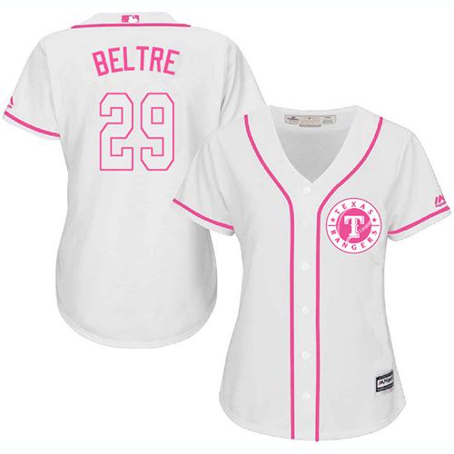 Rangers #29 Adrian Beltre White/Pink Fashion Women's Stitched MLB Jersey Rangers #29 Adrian Beltre White/Pink Fashion Women's Stitched MLB Jersey