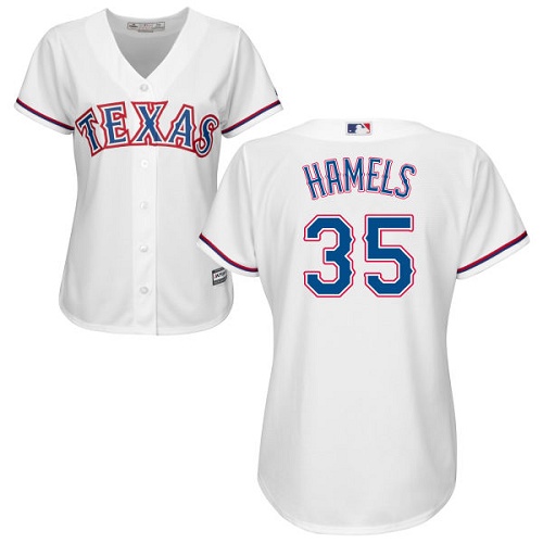 Rangers #35 Cole Hamels White Home Women's Stitched MLB Jersey Rangers #35 Cole Hamels White Home Women's Stitched MLB Jersey