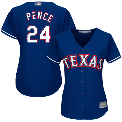 Rangers #24 Hunter Pence Blue Alternate Women's Stitched MLB Jersey Rangers #24 Hunter Pence Blue Alternate Women's Stitched MLB Jersey