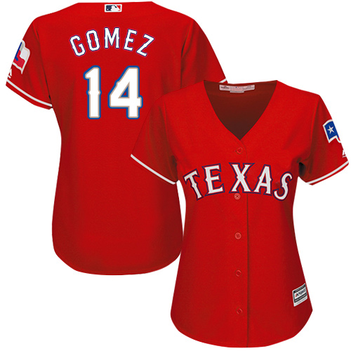 Rangers #14 Carlos Gomez Red Alternate Women's Stitched MLB Jersey Rangers #14 Carlos Gomez Red Alternate Women's Stitched MLB Jersey