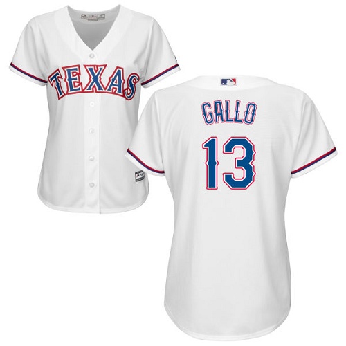 Rangers #13 Joey Gallo White Home Women's Stitched MLB Jersey Rangers #13 Joey Gallo White Home Women's Stitched MLB Jersey