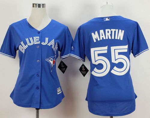 Blue Jays #55 Russell Martin Blue Alternate Women's Stitched MLB Jersey Blue Jays #55 Russell Martin Blue Alternate Women's Stitched MLB Jersey
