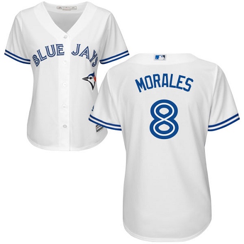 Blue Jays #8 Kendrys Morales White Home Women's Stitched MLB Jersey Blue Jays #8 Kendrys Morales White Home Women's Stitched MLB Jersey