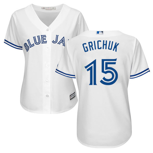 Blue Jays #15 Randal Grichuk White Home Women's Stitched MLB Jersey Blue Jays #15 Randal Grichuk White Home Women's Stitched MLB Jersey