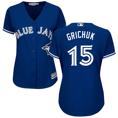 Blue Jays #15 Randal Grichuk Blue Alternate Women's Stitched MLB Jersey Blue Jays #15 Randal Grichuk Blue Alternate Women's Stitched MLB Jersey