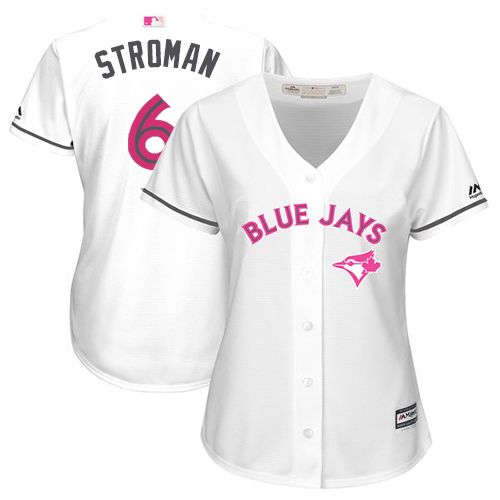 Blue Jays #6 Marcus Stroman White Mother's Day Cool Base Women's Stitched MLB Jersey Blue Jays #6 Marcus Stroman White Mother's Day Cool Base Women's Stitched MLB Jersey