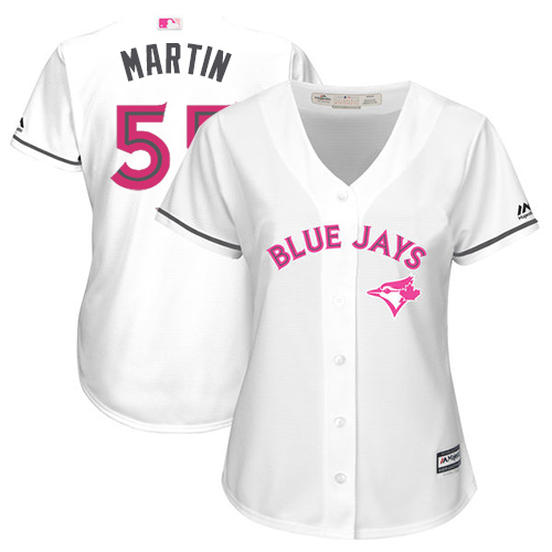 Blue Jays #55 Russell Martin White Mother's Day Cool Base Women's Stitched MLB Jersey