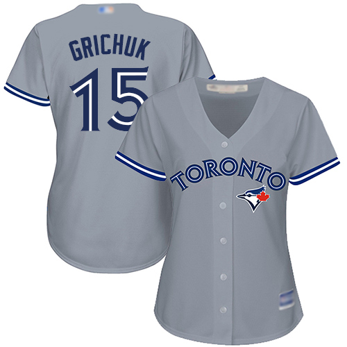 Blue Jays #15 Randal Grichuk Grey Road Women's Stitched MLB Jersey Blue Jays #15 Randal Grichuk Grey Road Women's Stitched MLB Jersey