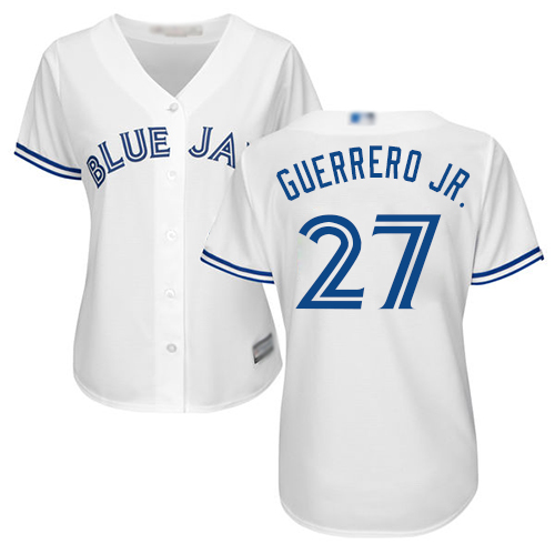 Blue Jays #27 Vladimir Guerrero Jr. White Home Women's Stitched MLB Jersey