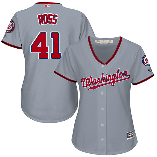 Nationals #41 Joe Ross Grey Road Women's Stitched MLB Jersey Nationals #41 Joe Ross Grey Road Women's Stitched MLB Jersey