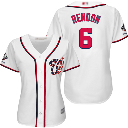 Nationals #6 Anthony Rendon White Home 2019 World Series Champions Women's Stitched MLB Jersey Nationals #6 Anthony Rendon White Home 2019 World Series Champions Women's Stitched MLB Jersey