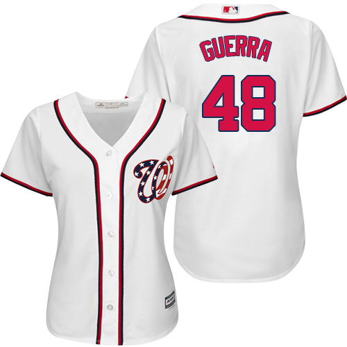 Nationals #48 Javy Guerra White Home Women's Stitched MLB Jersey Nationals #48 Javy Guerra White Home Women's Stitched MLB Jersey