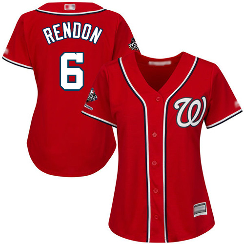 Nationals #6 Anthony Rendon Red Alternate 2019 World Series Champions Women's Stitched MLB Jersey Nationals #6 Anthony Rendon Red Alternate 2019 World Series Champions Women's Stitched MLB Jersey