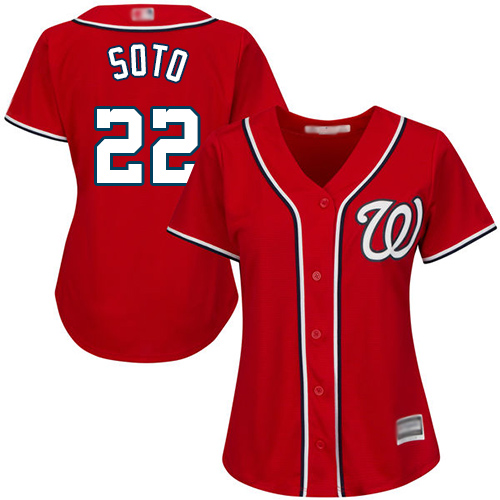 Nationals #22 Juan Soto Red Alternate Women's Stitched MLB Jersey Nationals #22 Juan Soto Red Alternate Women's Stitched MLB Jersey