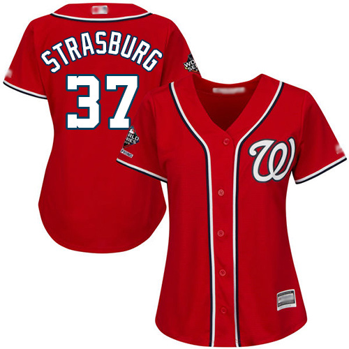 Nationals #37 Stephen Strasburg Red Alternate 2019 World Series Champions Women's Stitched MLB Jersey Nationals #37 Stephen Strasburg Red Alternate 2019 World Series Champions Women's Stitched MLB Jersey