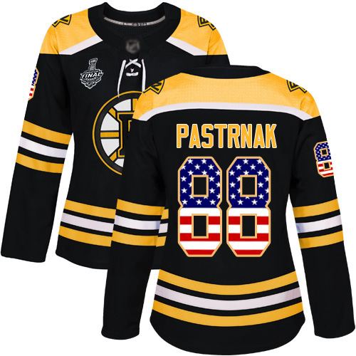 Adidas Bruins #88 David Pastrnak Black Home Authentic USA Flag Stanley Cup Final Bound Women's Stitched NHL Jersey