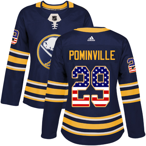 Adidas Sabres #29 Jason Pominville Navy Blue Home Authentic USA Flag Women's Stitched NHL Jersey Adidas Sabres #29 Jason Pominville Navy Blue Home Authentic USA Flag Women's Stitched NHL Jersey