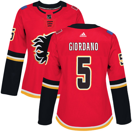 Adidas Flames #5 Mark Giordano Red Home Authentic Women's Stitched NHL Jersey Adidas Flames #5 Mark Giordano Red Home Authentic Women's Stitched NHL Jersey