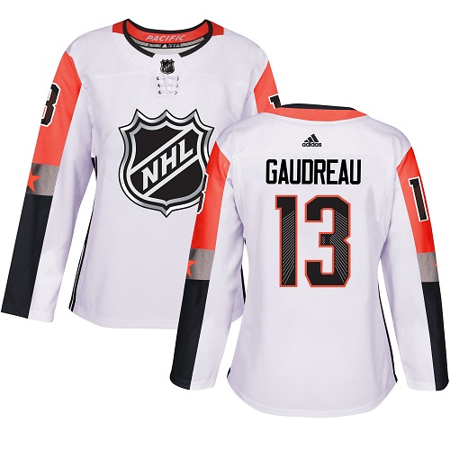 Adidas Flames #13 Johnny Gaudreau White 2018 All-Star Pacific Division Authentic Women's Stitched NHL Jersey Adidas Flames #13 Johnny Gaudreau White 2018 All-Star Pacific Division Authentic Women's Stitched NHL Jersey