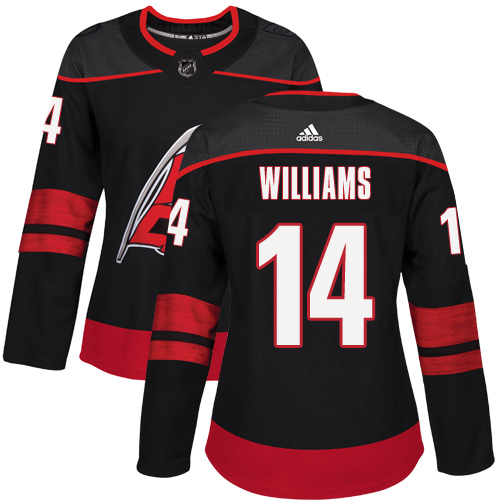 Adidas Hurricanes #14 Justin Williams Black Alternate Authentic Women's Stitched NHL Jersey