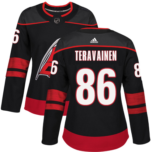 Adidas Hurricanes #86 Teuvo Teravainen Black Alternate Authentic Women's Stitched NHL Jersey
