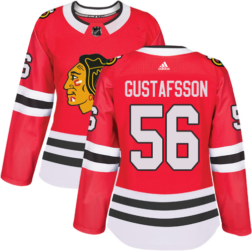 Adidas Blackhawks #56 Erik Gustafsson Red Home Authentic Women's Stitched NHL Jersey Adidas Blackhawks #56 Erik Gustafsson Red Home Authentic Women's Stitched NHL Jersey