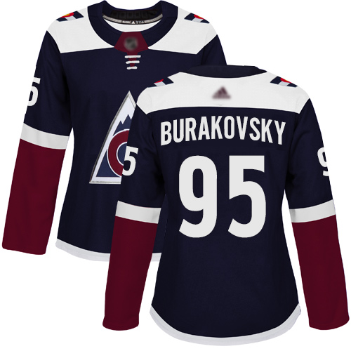 Adidas Avalanche #95 Andre Burakovsky Navy Alternate Authentic Women's Stitched NHL Jersey