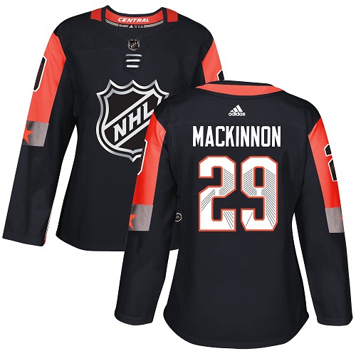 Adidas Avalanche #29 Nathan MacKinnon Black 2018 All-Star Central Division Authentic Women's Stitched NHL Jersey Adidas Avalanche #29 Nathan MacKinnon Black 2018 All-Star Central Division Authentic Women's Stitched NHL Jersey