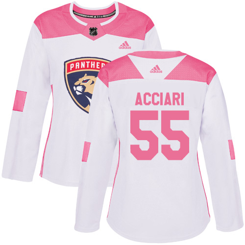 Adidas Panthers #55 Noel Acciari White/Pink Authentic Fashion Women's Stitched NHL Jersey