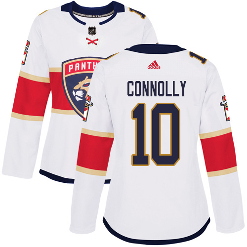 Adidas Panthers #10 Brett Connolly White Road Authentic Women's Stitched NHL Jersey
