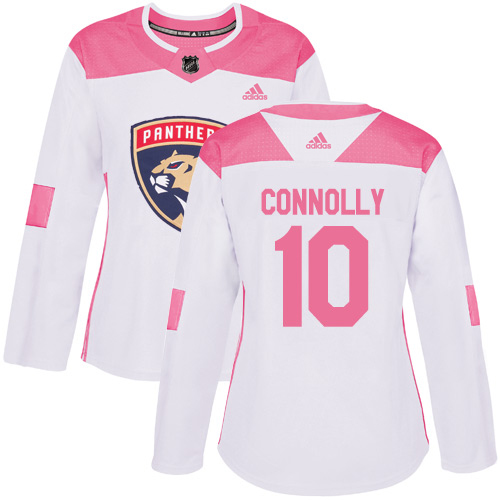 Adidas Panthers #10 Brett Connolly White/Pink Authentic Fashion Women's Stitched NHL Jersey