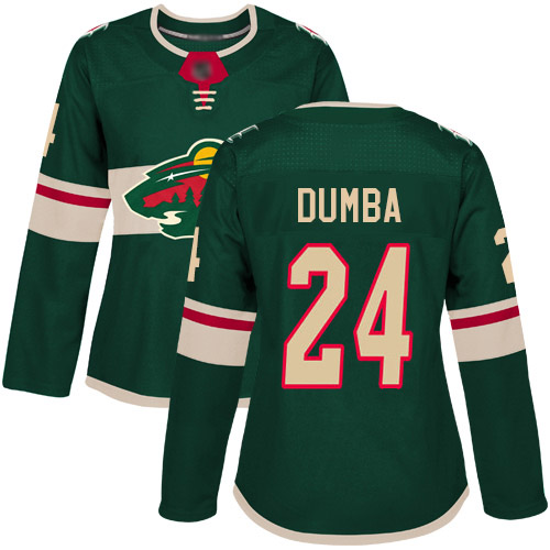 Adidas Wild #24 Matt Dumba Green Home Authentic Women's Stitched NHL Jersey