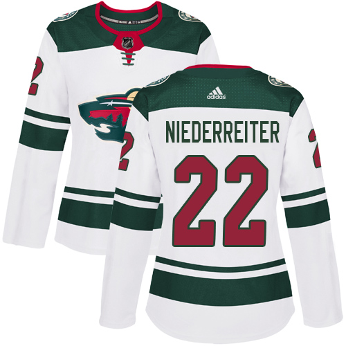 Adidas Wild #22 Nino Niederreiter White Road Authentic Women's Stitched NHL Jersey Adidas Wild #22 Nino Niederreiter White Road Authentic Women's Stitched NHL Jersey