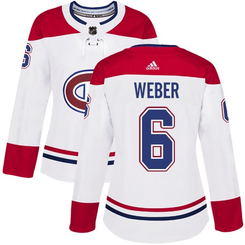 Adidas Canadiens #6 Shea Weber White Road Authentic Women's Stitched NHL Jersey Adidas Canadiens #6 Shea Weber White Road Authentic Women's Stitched NHL Jersey