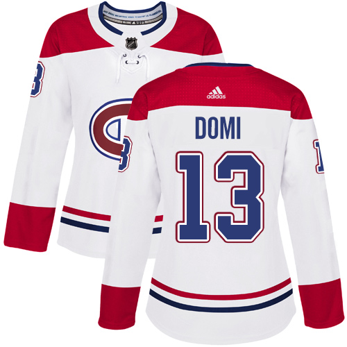 Adidas Canadiens #13 Max Domi White Road Authentic Women's Stitched NHL Jersey Adidas Canadiens #13 Max Domi White Road Authentic Women's Stitched NHL Jersey