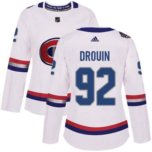 Adidas Canadiens #92 Jonathan Drouin White Authentic 2017 100 Classic Women's Stitched NHL Jersey Adidas Canadiens #92 Jonathan Drouin White Authentic 2017 100 Classic Women's Stitched NHL Jersey