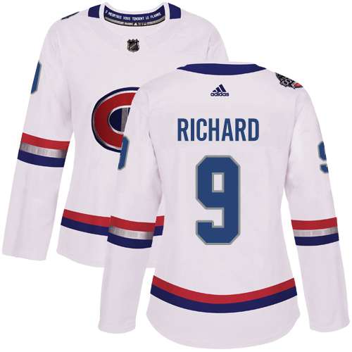Adidas Canadiens #9 Maurice Richard White Authentic 2017 100 Classic Women's Stitched NHL Jersey Adidas Canadiens #9 Maurice Richard White Authentic 2017 100 Classic Women's Stitched NHL Jersey