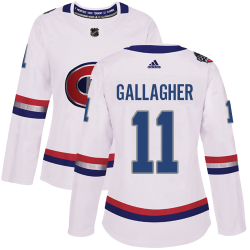Adidas Canadiens #11 Brendan Gallagher White Authentic 2017 100 Classic Women's Stitched NHL Jersey Adidas Canadiens #11 Brendan Gallagher White Authentic 2017 100 Classic Women's Stitched NHL Jersey