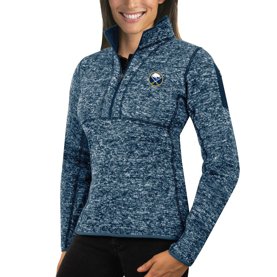 Buffalo Sabres Antigua Women's Fortune 1/2-Zip Pullover Sweater Royal Buffalo Sabres Antigua Women's Fortune 1/2-Zip Pullover Sweater Royal