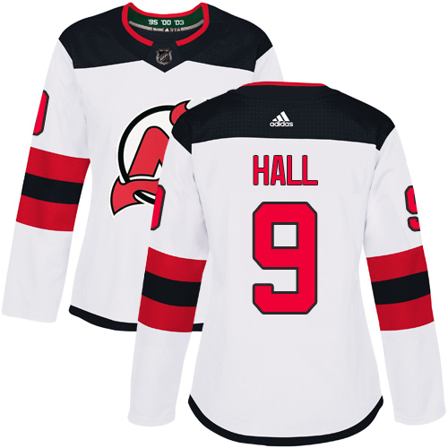 Adidas Devils #9 Taylor Hall White Road Authentic Women's Stitched NHL Jersey